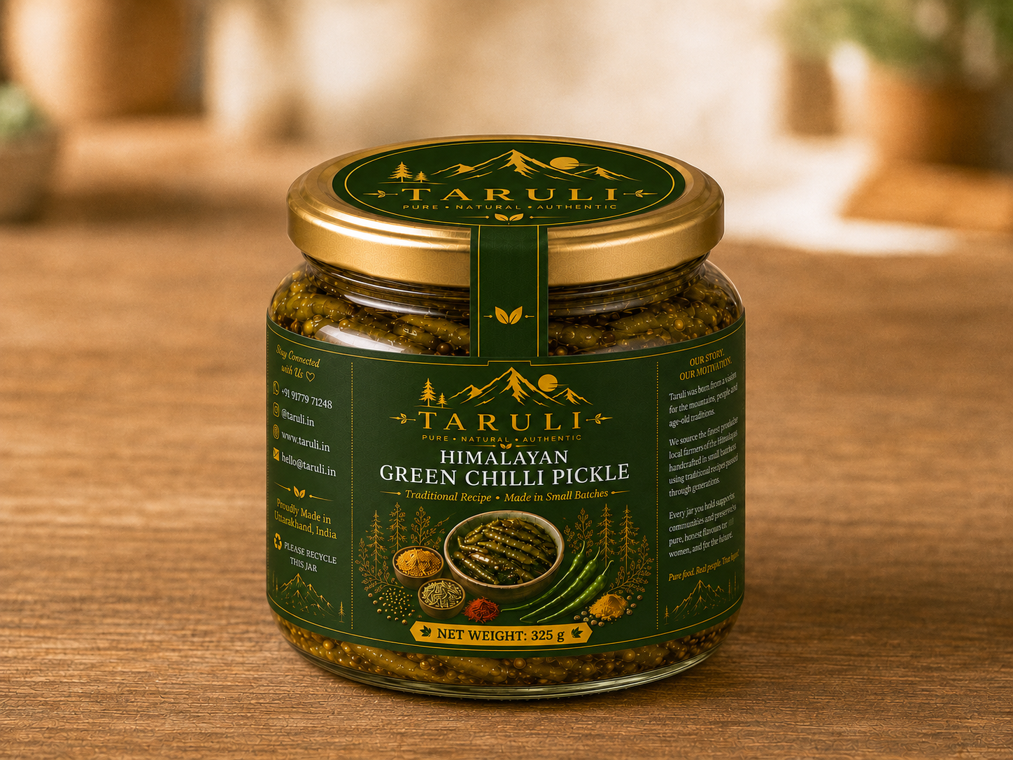 Taruli Himalayan Green Chilli Pickle — 325g